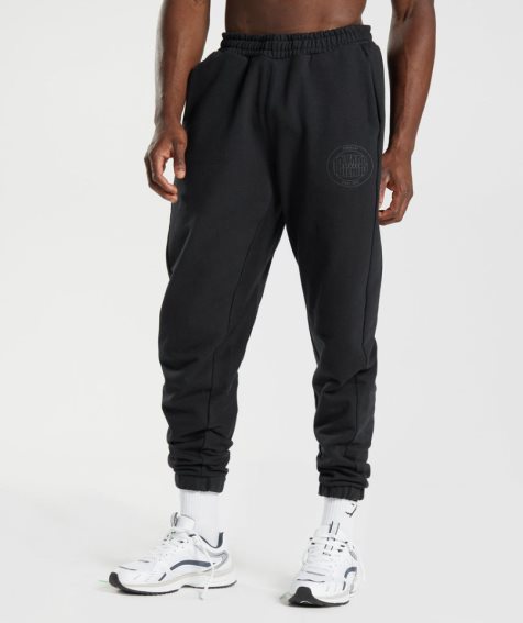 Men's Gymshark GS10 Year Jogger Black | NZ 5HSYPK